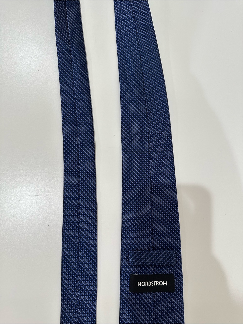 Navy Color Solid Silk Tie New with Tags | Nordstrom Men's Necktie | Size O/S - Picture 9 of 14